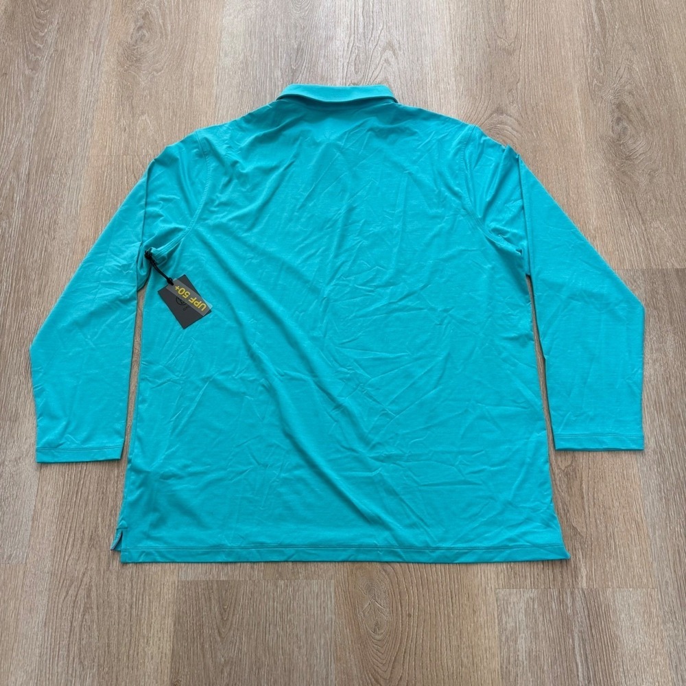 G/FORE LS Golf Polo Shirt Mens S "SRMEL" Turquoise UPF 50+ Performance - Picture 9 of 9